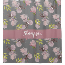 Niedliche Farben Stilkalligraphie Familienname gra Duschvorhang