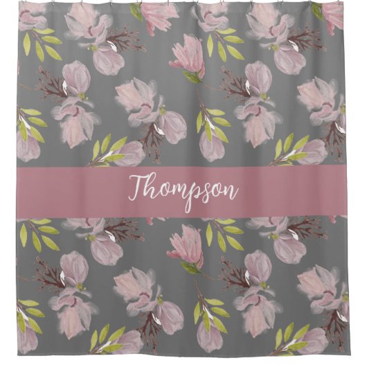 Niedliche Farben Stilkalligraphie Familienname gra Duschvorhang (Vorderseite)