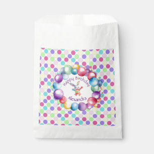 Niedliche Farben Wasserfarbe Bunny und Polka Punkt Geschenktütchen