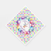 Niedliche Farben Wasserfarbe Bunny und Polka Punkt Serviette (Ecke)