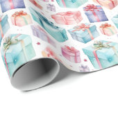 Niedliche Farben Wasserfarben Festivals Geschenkbo Geschenkpapier (Rolleneckpunkt)