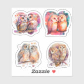 NIEDLICHE FARBENFARBENFARBENE SKETCH-LIEBE OWL STI AUFKLEBER (Blatt)