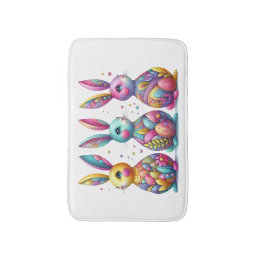 Niedliche, farbenfrohe 3 Ostersonne Badematte (Vorderseite Vertikal)