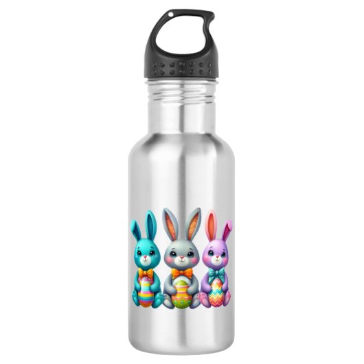 Niedliche, farbenfrohe 3 Ostersonne Edelstahlflasche (Vorderseite)