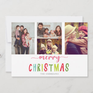 Niedliche Farbenfrohe 4 Foto Frohe Weihnachts-Flac