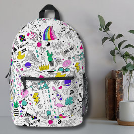 Niedliche Farbenfrohe 80er-Muster Bedruckter Rucksack