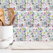 Niedliche Farbenfrohe 80er-Muster Fliese