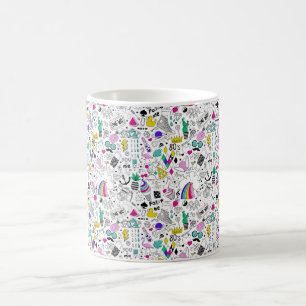 Niedliche Farbenfrohe 80er-Muster Kaffeetasse