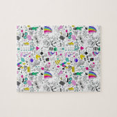 Niedliche Farbenfrohe 80er-Muster Puzzle (Horizontal)