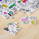 Niedliche Farbenfrohe 80er-Muster Puzzle (Seite)