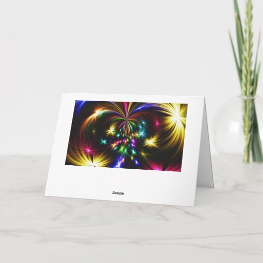 Niedliche, farbenfrohe Balloons, Feuerwerke, Happy Karte (Rückseite)