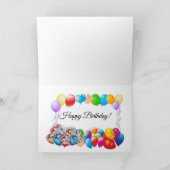 Niedliche, farbenfrohe Balloons, Feuerwerke, Happy Karte (Innenseite)