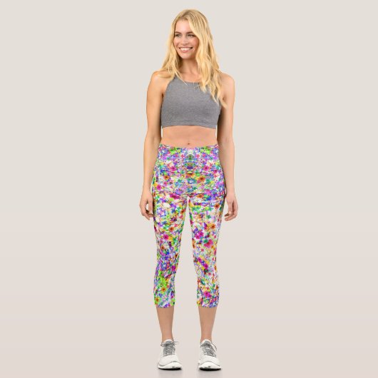 Niedliche farbenfrohe Blume Case-Mate iPhon Capri Leggings (Vorderseite)