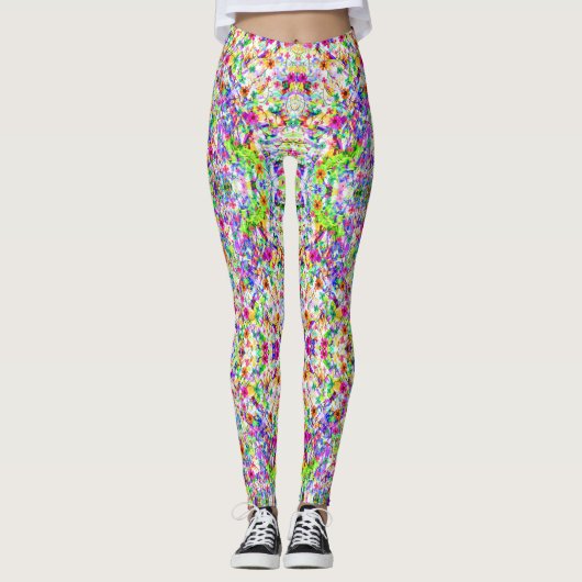 Niedliche farbenfrohe Blume Case-Mate iPhon Leggings (Vorderseite)