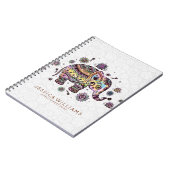 Niedliche farbenfrohe Blume Elephant Illustration Notizblock (Linke Seite)