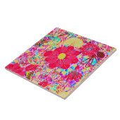 Niedliche farbenfrohe Blume Fliese (Seite)