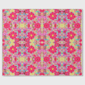 Niedliche farbenfrohe Blume Geschenkpapier (Flach)
