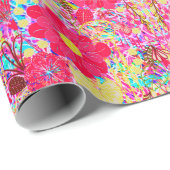 Niedliche farbenfrohe Blume Geschenkpapier (Rolleneckpunkt)