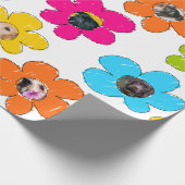 Niedliche farbenfrohe Blume Hund Mama Fun Foto Col Geschenkpapier (Ecke)