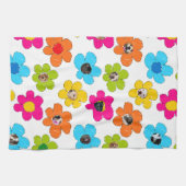 Niedliche farbenfrohe Blume Hund Mama Fun Foto Col Geschirrtuch (Horizontal)