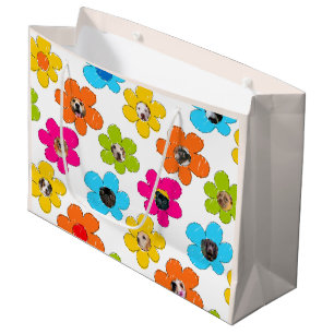 Niedliche farbenfrohe Blume Hund Mama Fun Foto Col Große Geschenktüte