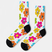 Niedliche farbenfrohe Blume Hund Mama Fun Foto Col Socken (Linkes Detail)