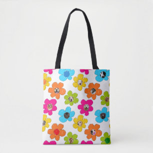 Niedliche farbenfrohe Blume Hund Mama Fun Foto Col Tasche