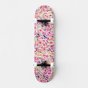 Niedliche, farbenfrohe Blume-Muster All Over-Pri Skateboard
