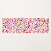 Niedliche, farbenfrohe Blume-Muster All Over-Pri Yogamatte (Rückseite (Horizontal))