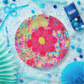 Niedliche farbenfrohe Blume Pappteller (Party)