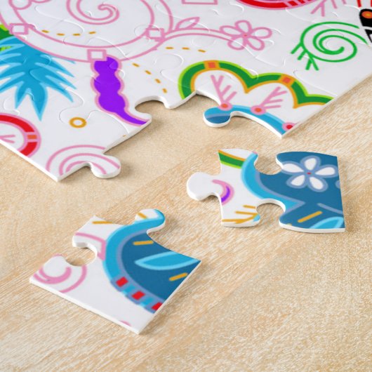 Niedliche farbenfrohe Blume Puzzle (Seite)