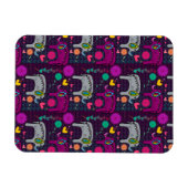 Niedliche farbenfrohe Blumenherzen Elefantenmuster Magnet (Horizontal)