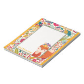 Niedliche, farbenfrohe Blumenkatze Notizblock (Rotiert)