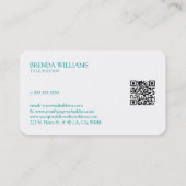 Niedliche farbenfrohe Blumenlephon Türkis Typograf Visitenkarte (Rückseite)