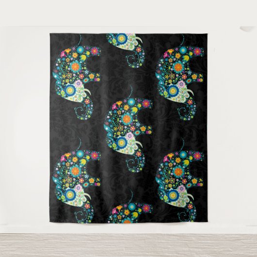 Niedliche farbenfrohe Blumenmaske Wandteppich (Vorderseite)