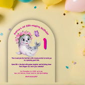 Niedliche Farbenfrohe Blumenmeere Löwe Girl Kinder Acryleinladungen