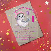 Niedliche Farbenfrohe Blumenmeere Löwe Girl Kinder Acryleinladungen