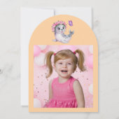 Niedliche Farbenfrohe Blumenmeere Löwe Girl Kinder Einladung (Rückseite)