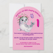 Niedliche Farbenfrohe Blumenmeere Löwe Girl Kinder Einladung (Vorderseite)