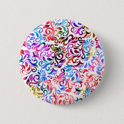 Niedliche farbenfrohe Blumenmuster Case-Mate iPhon Button (Vorderseite)