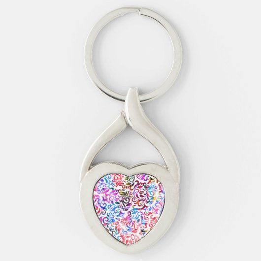 Niedliche farbenfrohe Blumenmuster Case-Mate iPhon Schlüsselanhänger (Vorderseite)