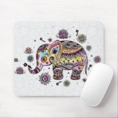 Niedliche farbenfrohe Blütenbaby Elephant Illustra Mousepad (Mit Mouse)
