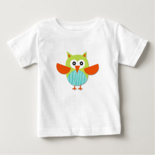 Niedliche, farbenfrohe Cartoon-Eule Baby T-shirt