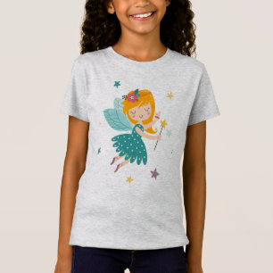 Niedliche, farbenfrohe Cartoon Fee Girl Design T-Shirt