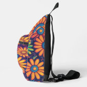 Niedliche farbenfrohe Daisy Blume psychedelisches Crossbody Bag (Rechts)