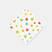 Niedliche farbenfrohe Dinosaurier-Fußspuren Geburt Serviette (Ecke)