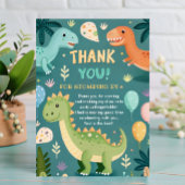 Niedliche farbenfrohe Dinosaurier Junge erster Geb Dankeskarte