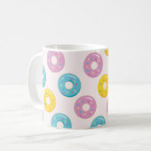 Niedliche, farbenfrohe Donuts mit Sprinklermuster Kaffeetasse (Vorderseite Links)