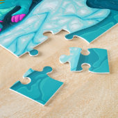 Niedliche farbenfrohe Drachen Vulkantal Puzzle (Seite)