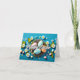 Niedliche, farbenfrohe Eier Frohe Ostern Feiertagskarte